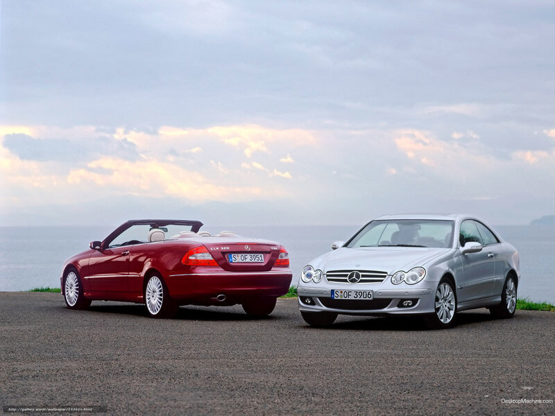 Mercedes-Benz CLK models by the sea