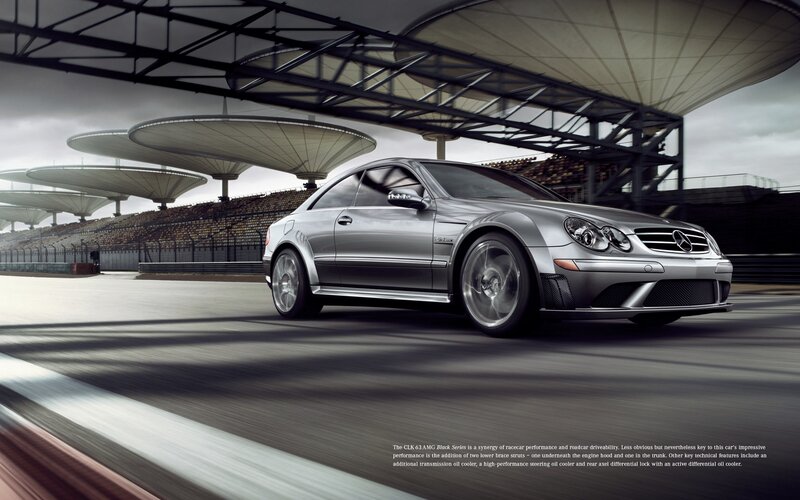 Mercedes-Benz CLK63 AMG on racetrack
