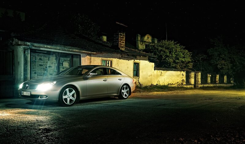 Mercedes-Benz CLS at night