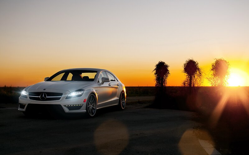 Mercedes-Benz CLS at sunset