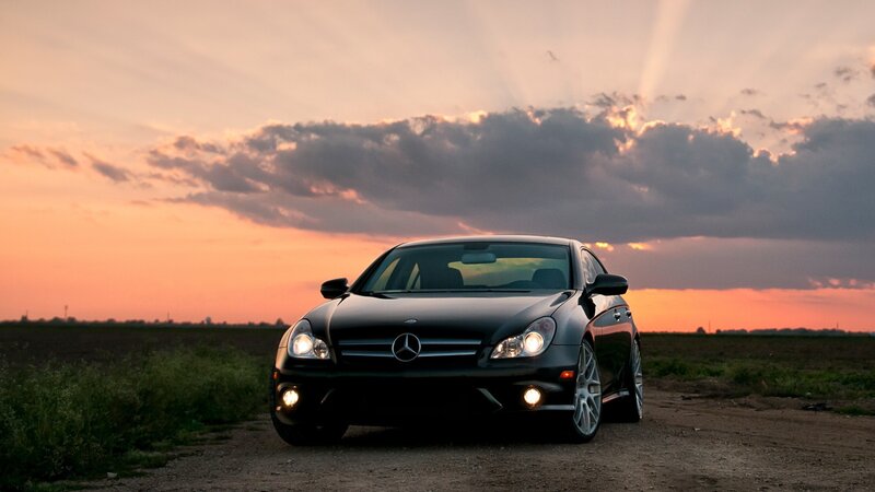 Mercedes-Benz CLS at sunset