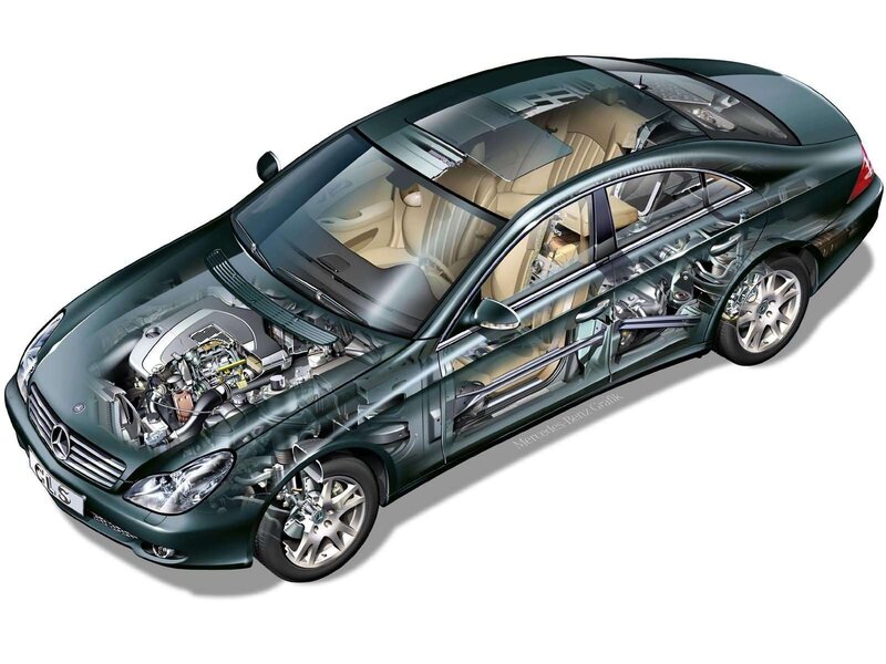 Mercedes-Benz CLS cutaway diagram