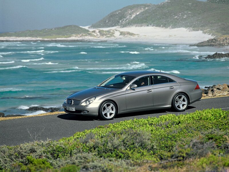 Mercedes-Benz CLS on coastal road