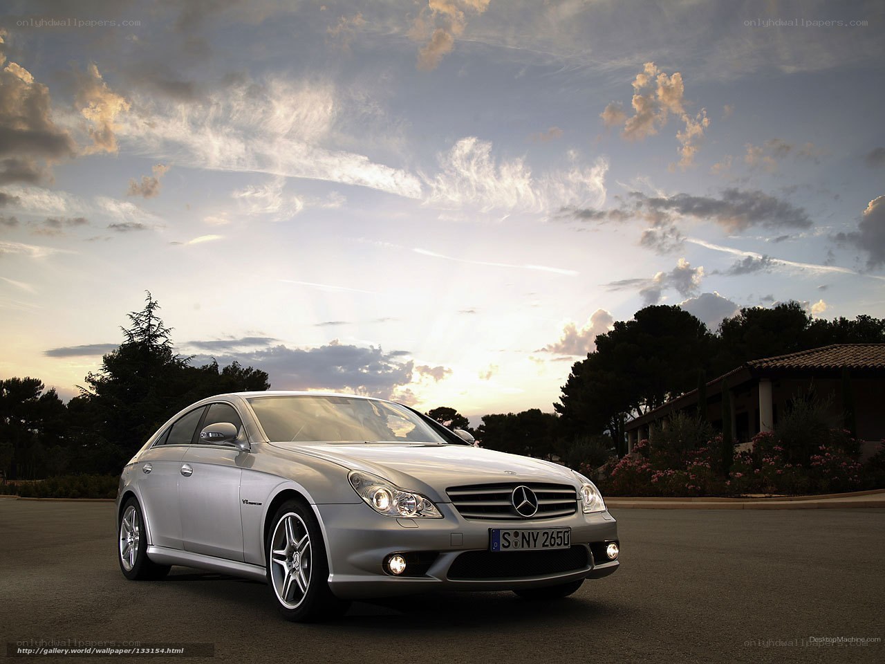 Mercedes-Benz CLS63 AMG at sunset