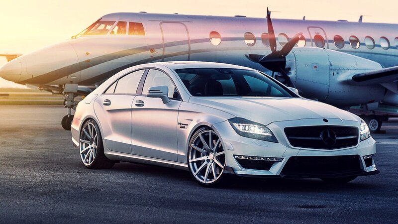 Mercedes-Benz CLS63 AMG with private jet