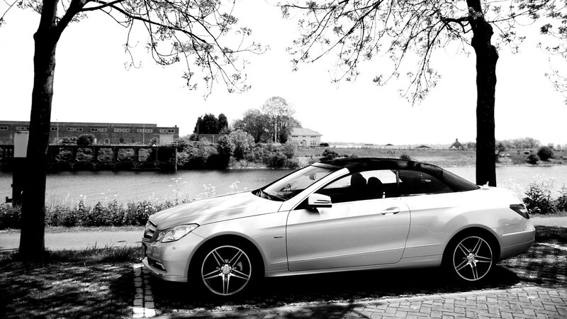 Mercedes-Benz convertible by the river
