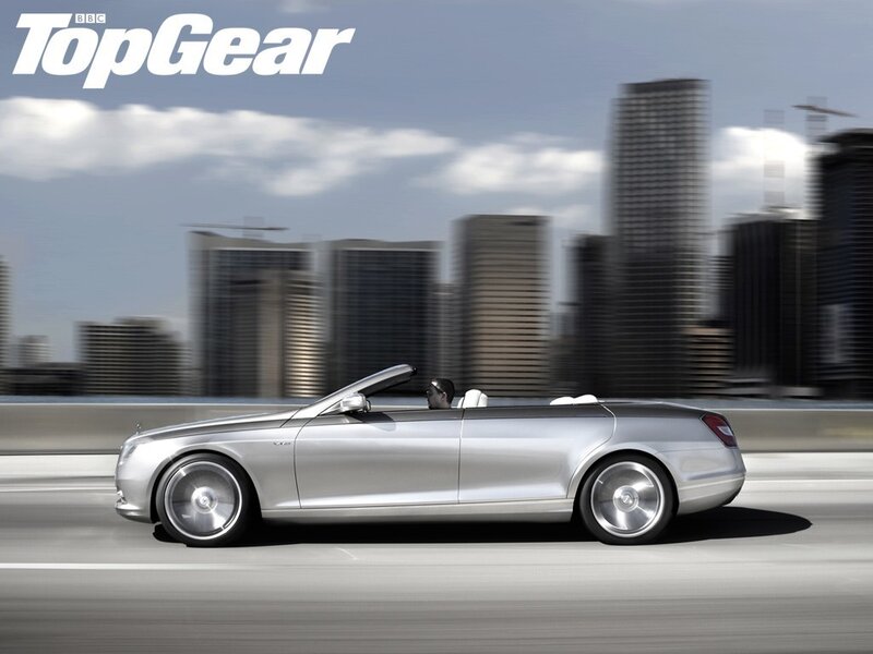 Mercedes-Benz convertible on city bridge