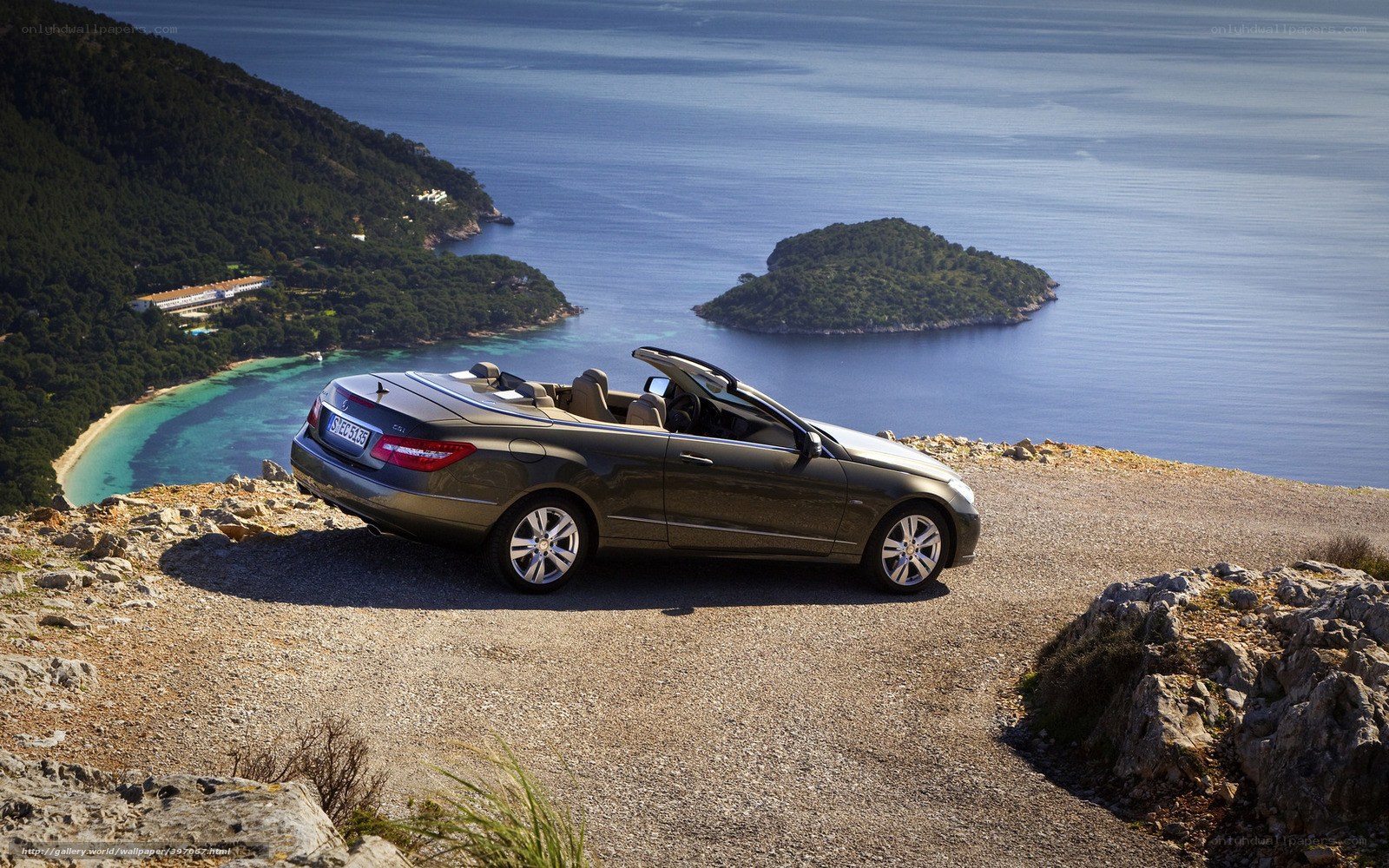 Mercedes-Benz convertible on cliffside