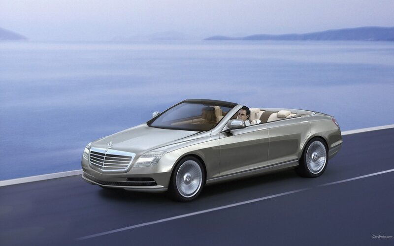 Mercedes-Benz convertible on coastal road