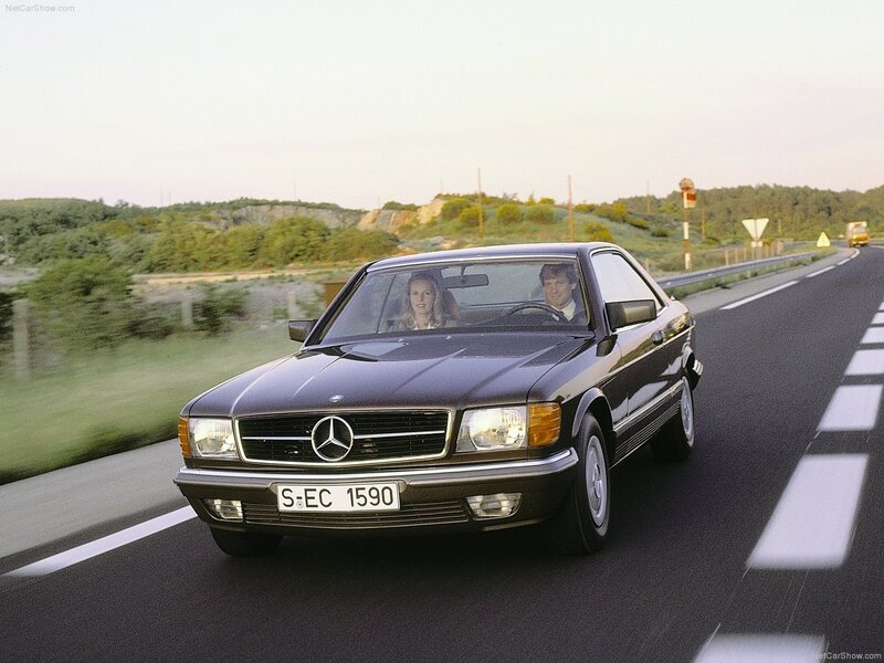 Mercedes-Benz coupe on a highway