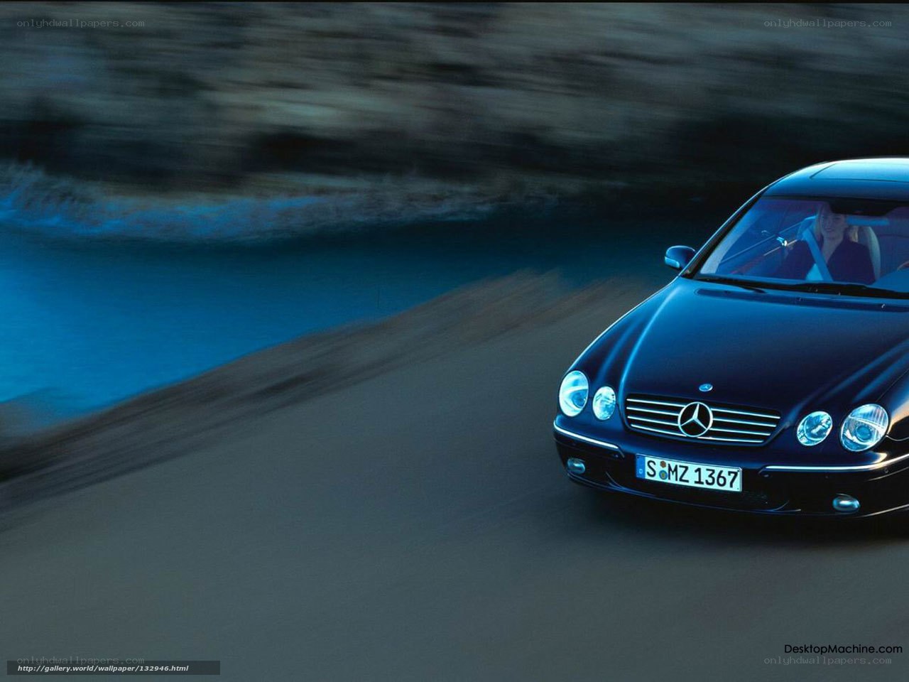 Mercedes-Benz driving at night