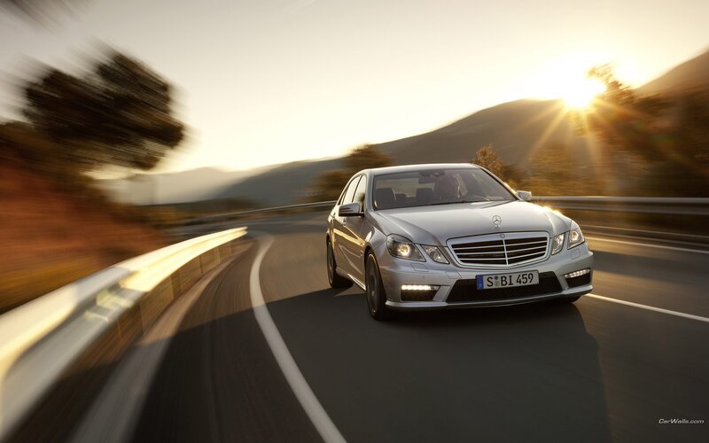 Mercedes-Benz driving on a winding road