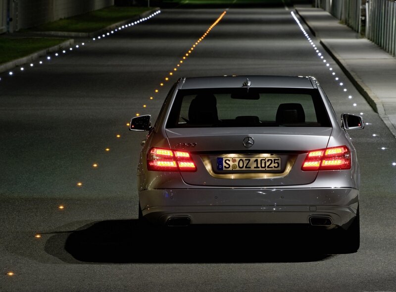 Mercedes-Benz E-Class at night