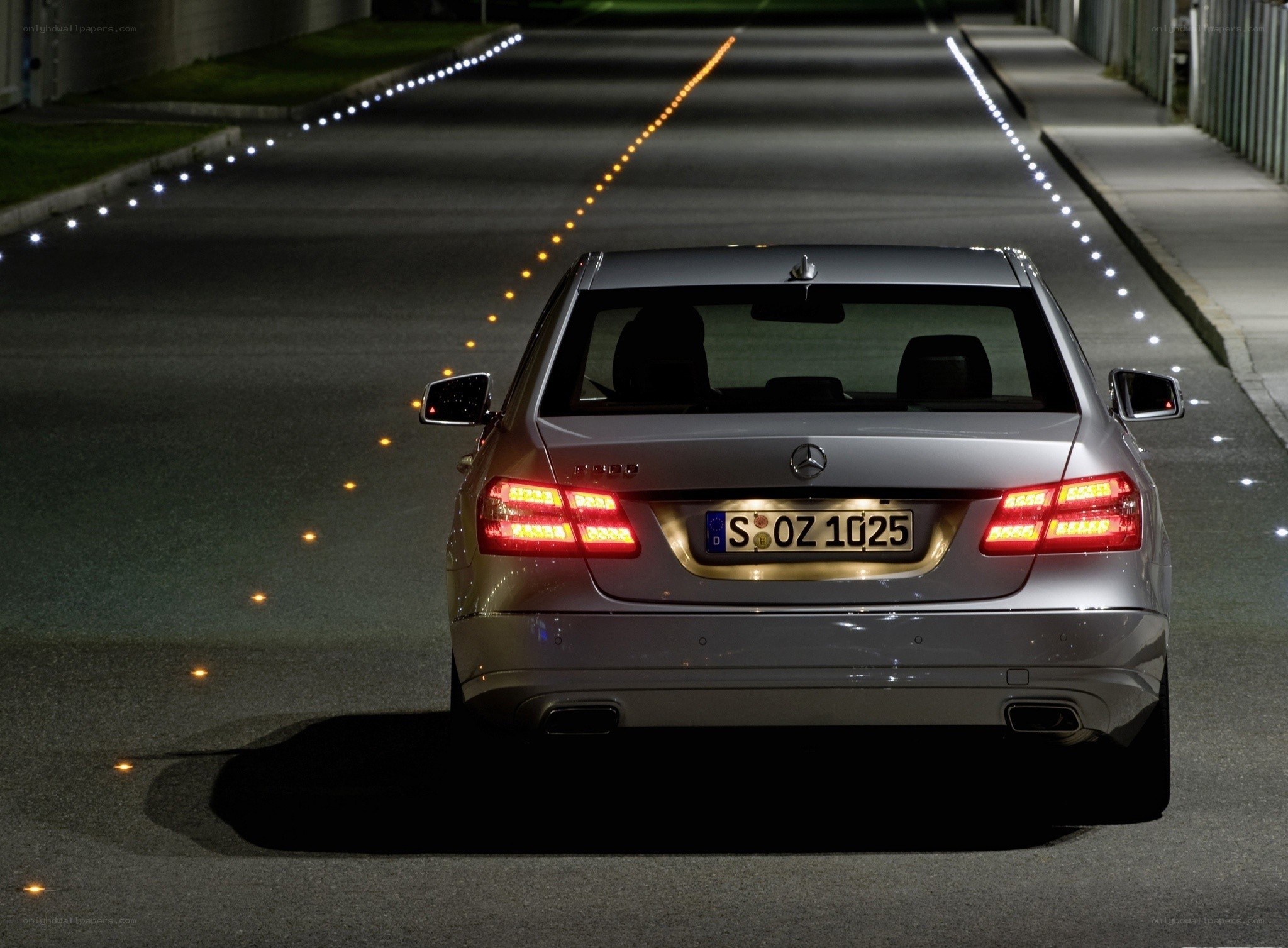 Mercedes-Benz E-Class at night