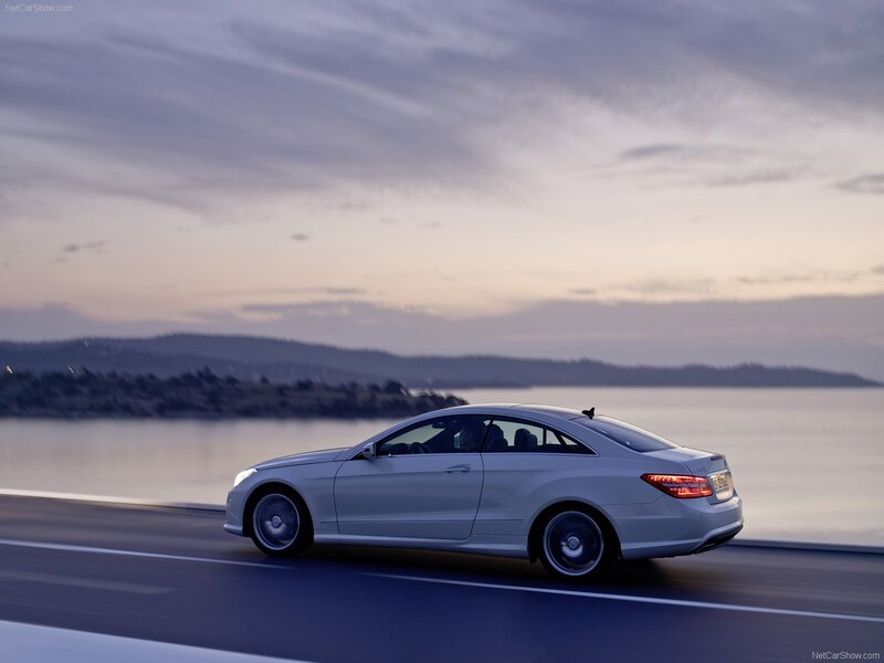 Mercedes-Benz E-Class Coupe on coastal road