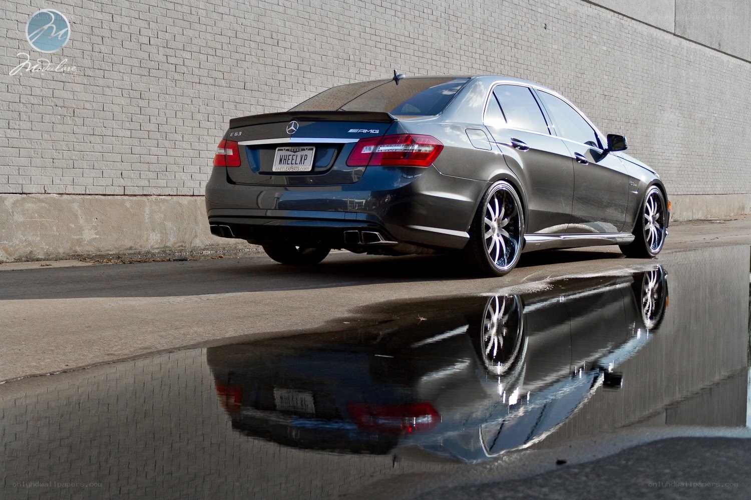 Mercedes-Benz E63 AMG in a puddle