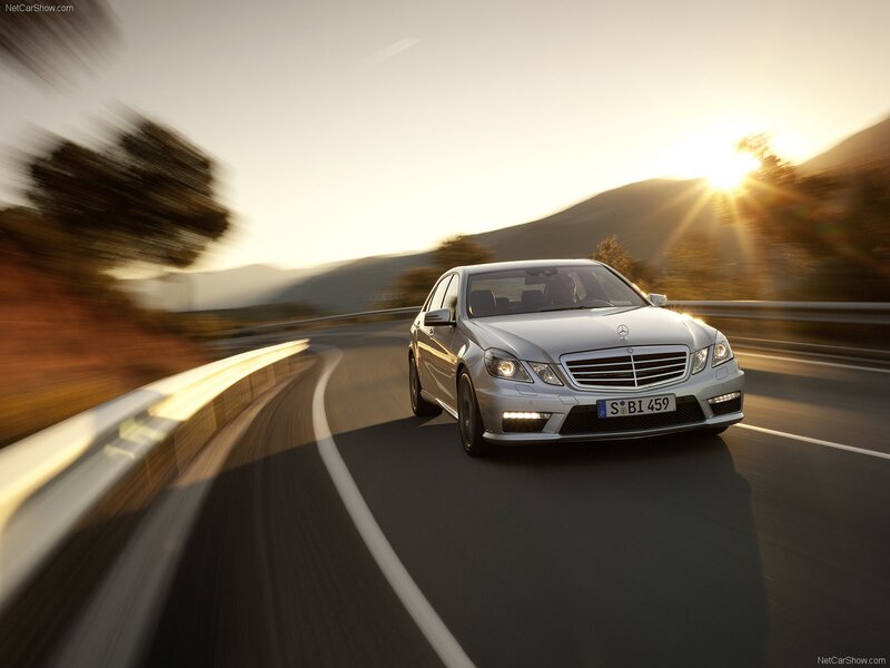 Mercedes-Benz E63 AMG on a winding road