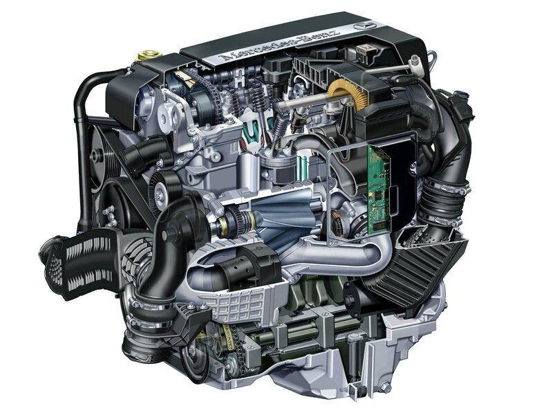 Mercedes-Benz engine cutaway