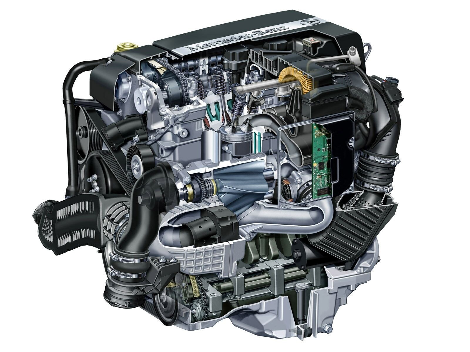 Mercedes-Benz engine cutaway