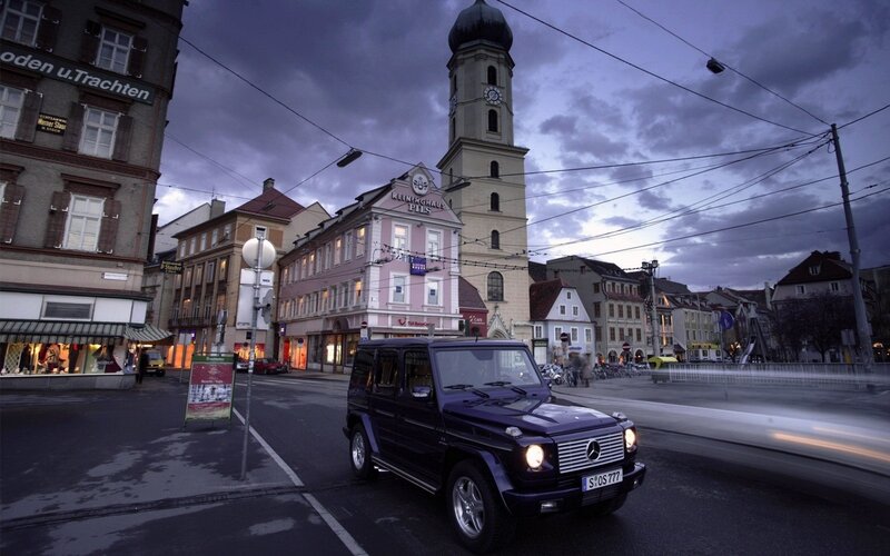 Mercedes-Benz G-Wagen on a city street