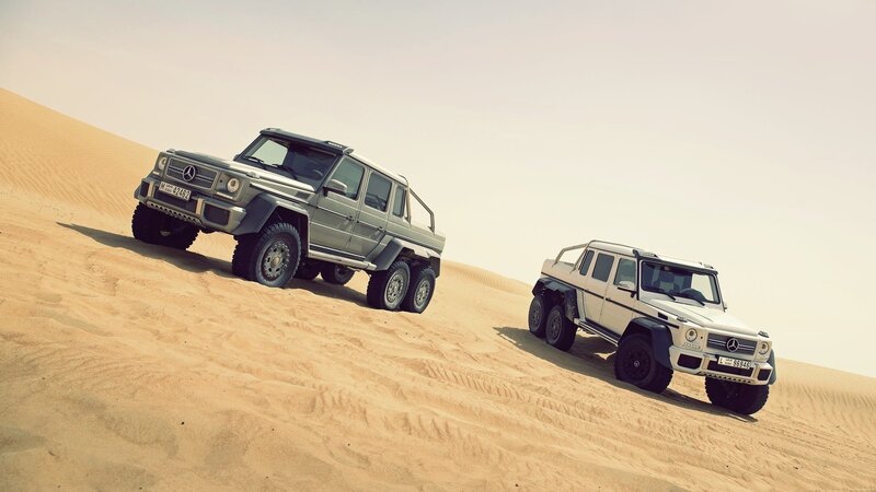 Mercedes-Benz G-Wagons in desert