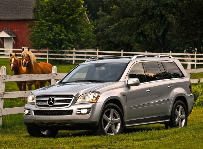 Mercedes-Benz GL-Class in a farm setting