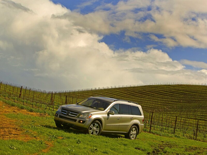 Mercedes-Benz GL350 in a vineyard