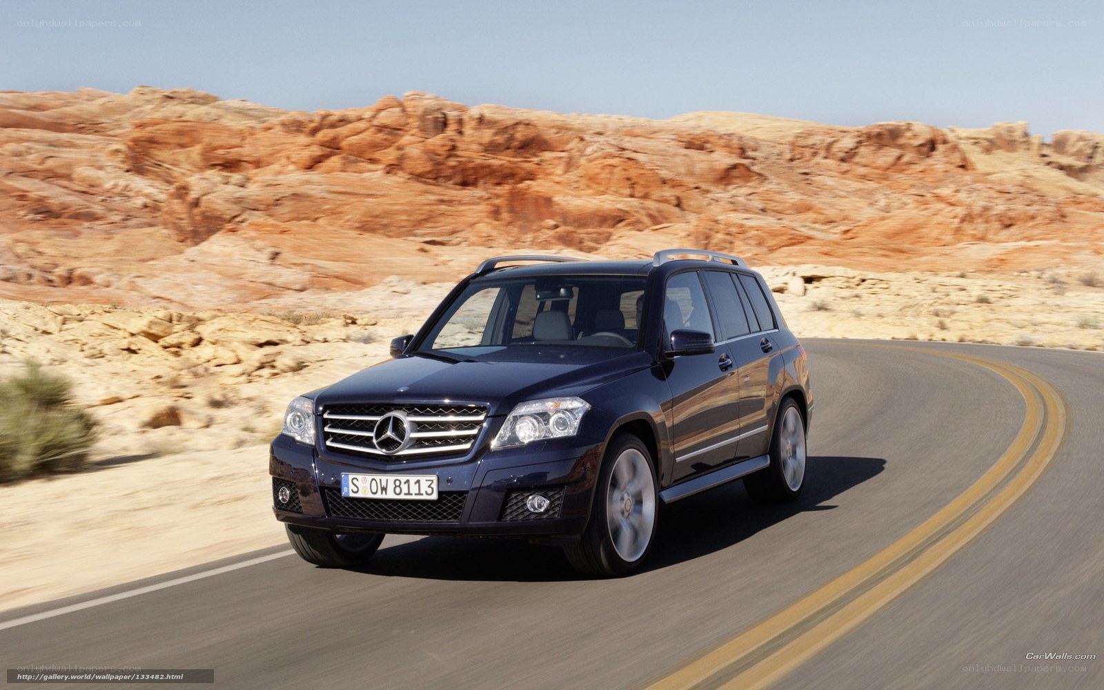 Mercedes-Benz GLK driving on desert road