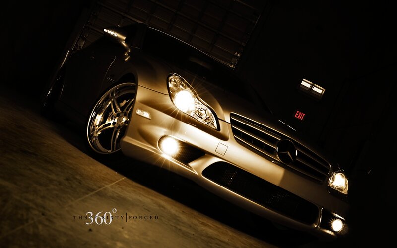 Mercedes-Benz in a garage