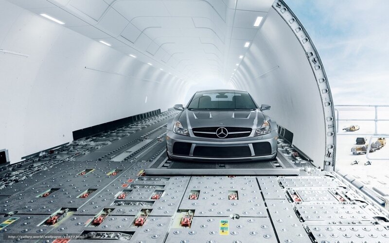 Mercedes-Benz in cargo plane