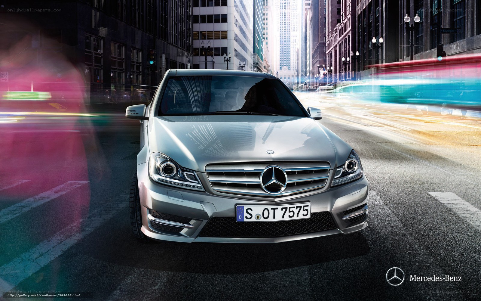 Mercedes-Benz in city traffic