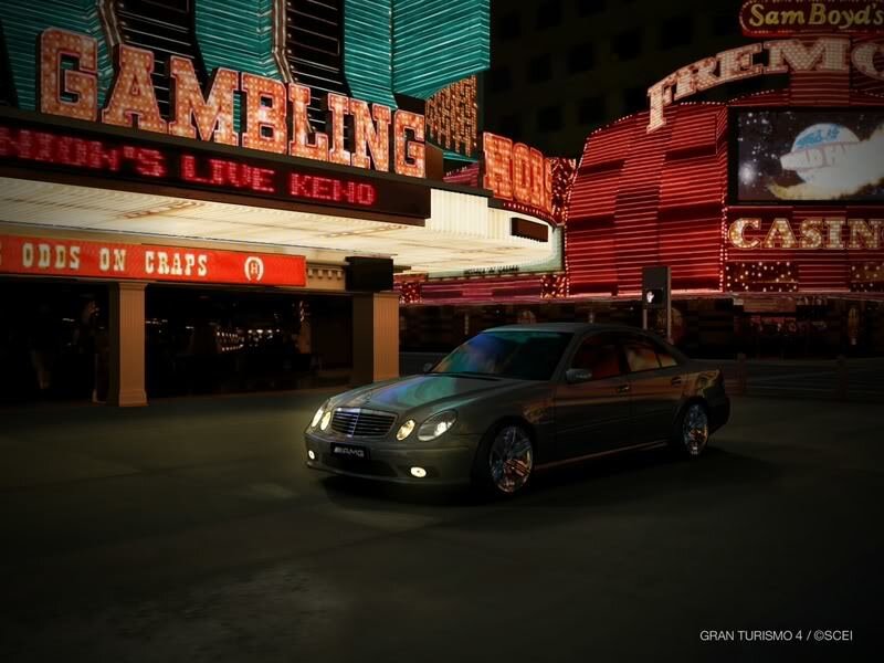 Mercedes-Benz in Las Vegas at night