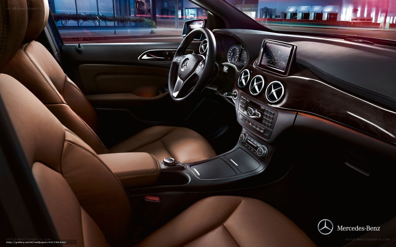 Mercedes-Benz interior at night