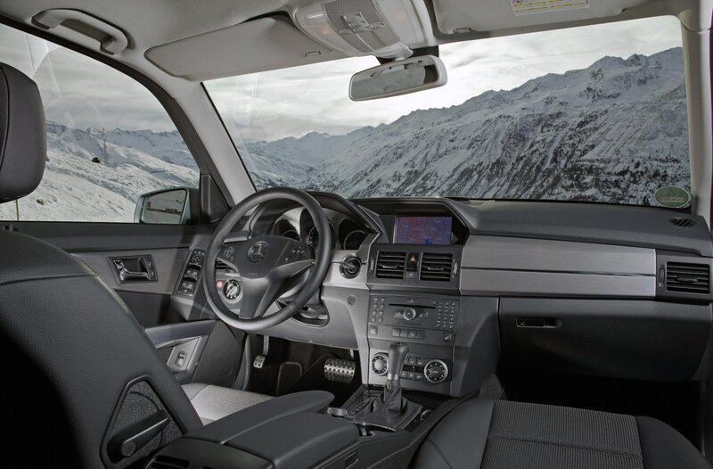 Mercedes-Benz interior with mountain view