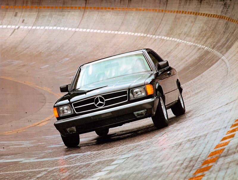 Mercedes-Benz on a wet track