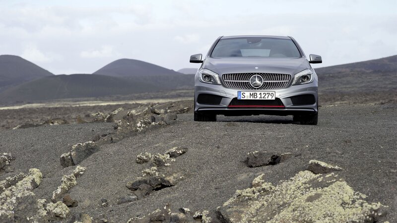 Mercedes-Benz on volcanic terrain