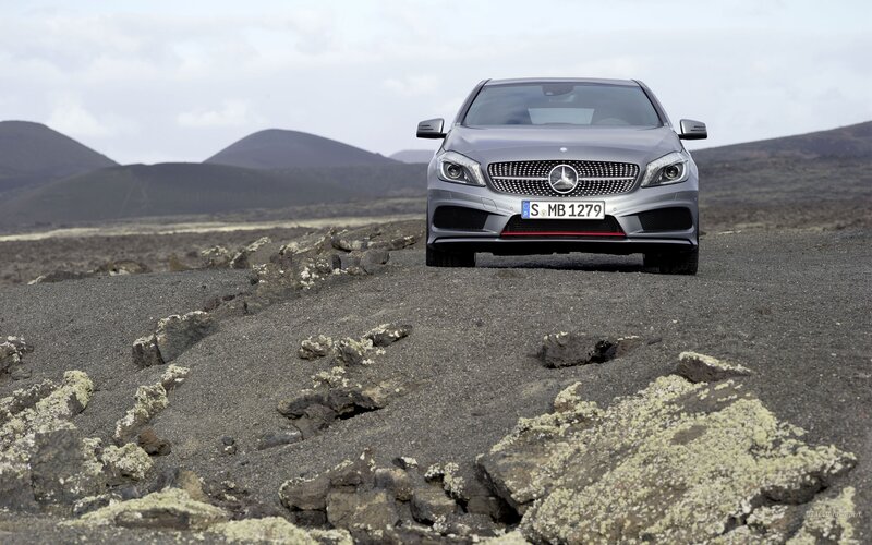 Mercedes-Benz on volcanic terrain