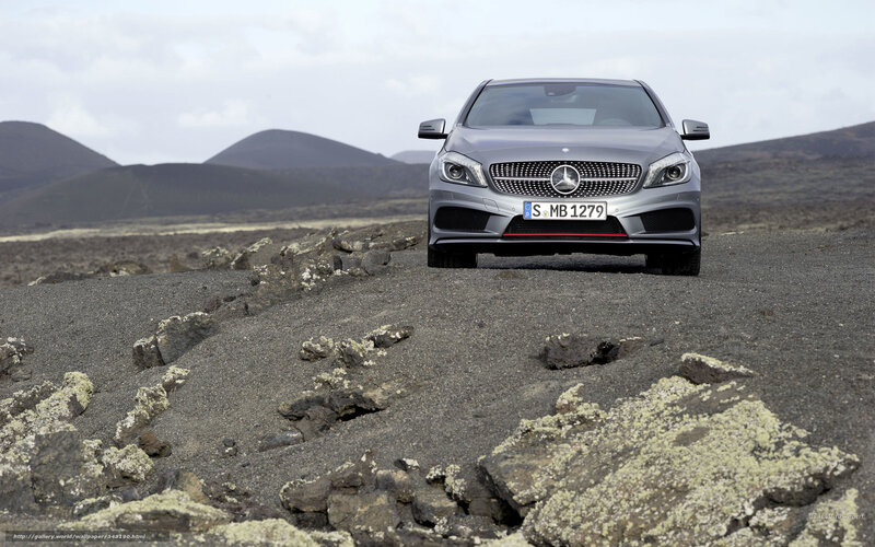 Mercedes-Benz on volcanic terrain