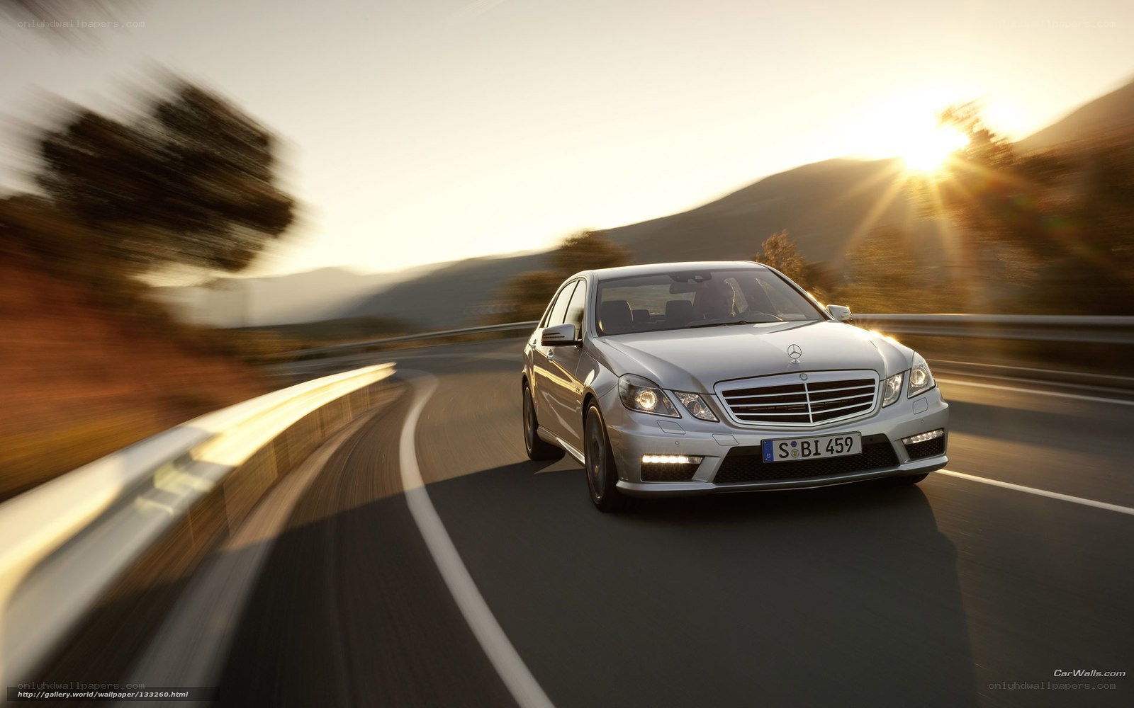 Mercedes-Benz on winding road