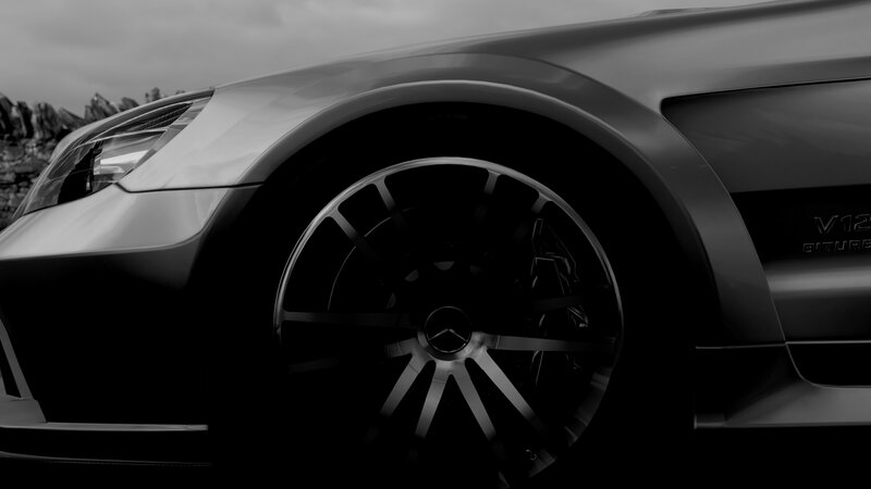 Mercedes-Benz Race Car — Black, Dramatic
