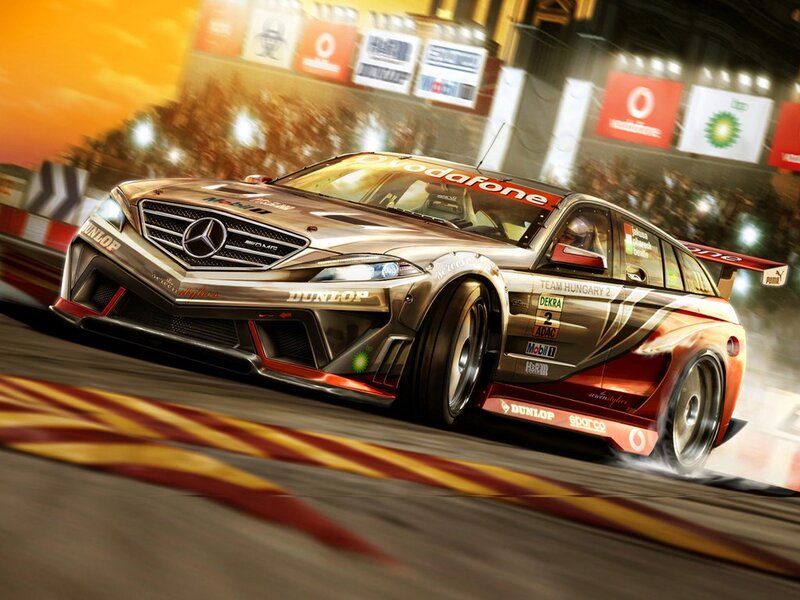 Mercedes-Benz race car on track