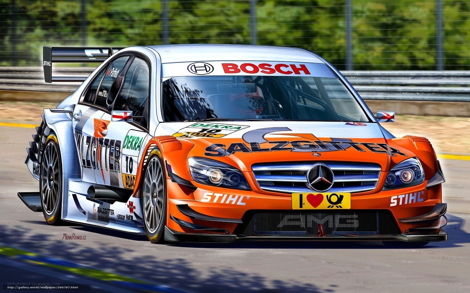 Mercedes-Benz race car on track