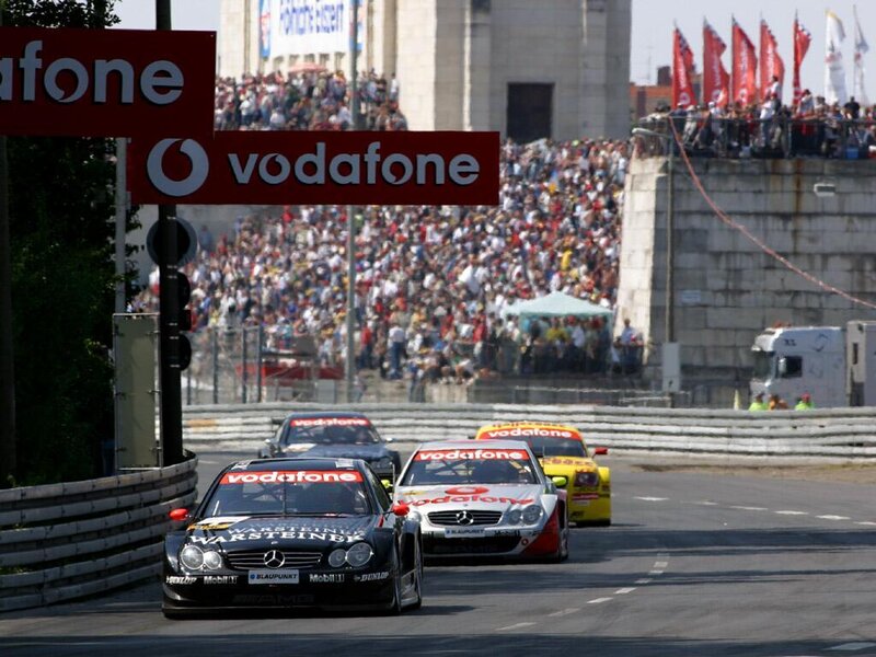 Mercedes-Benz race cars on track