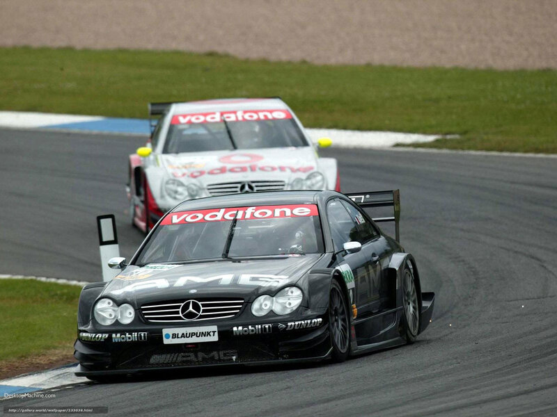 Mercedes-Benz race cars on track