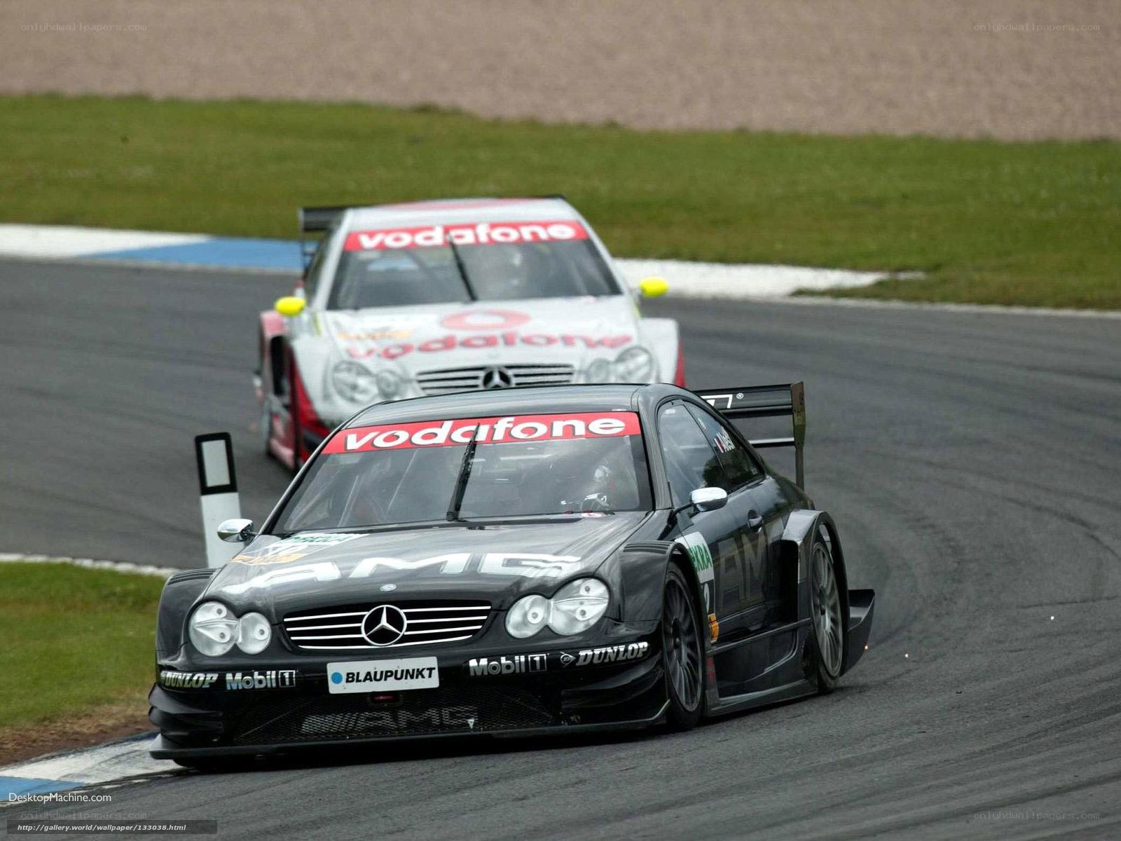 Mercedes-Benz race cars on track