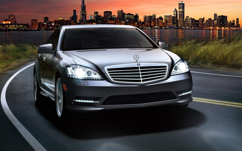 Mercedes-Benz S-Class on city road
