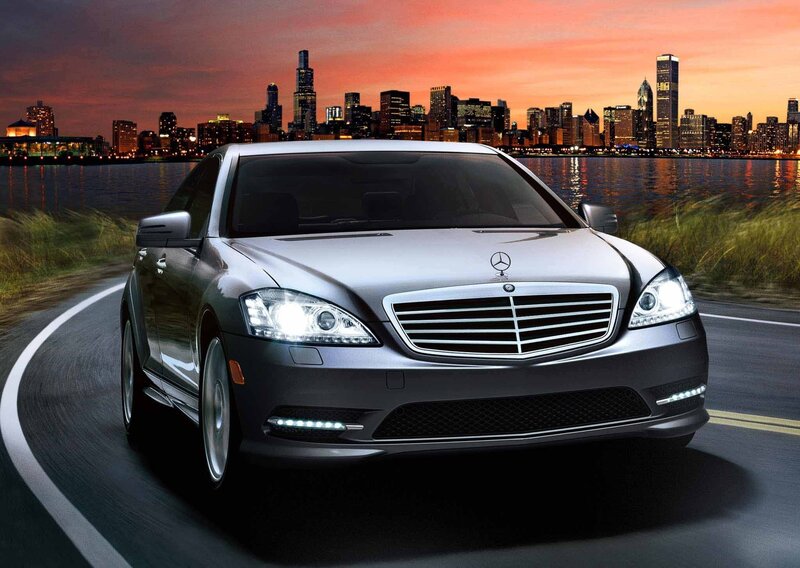 Mercedes-Benz S-Class on city road