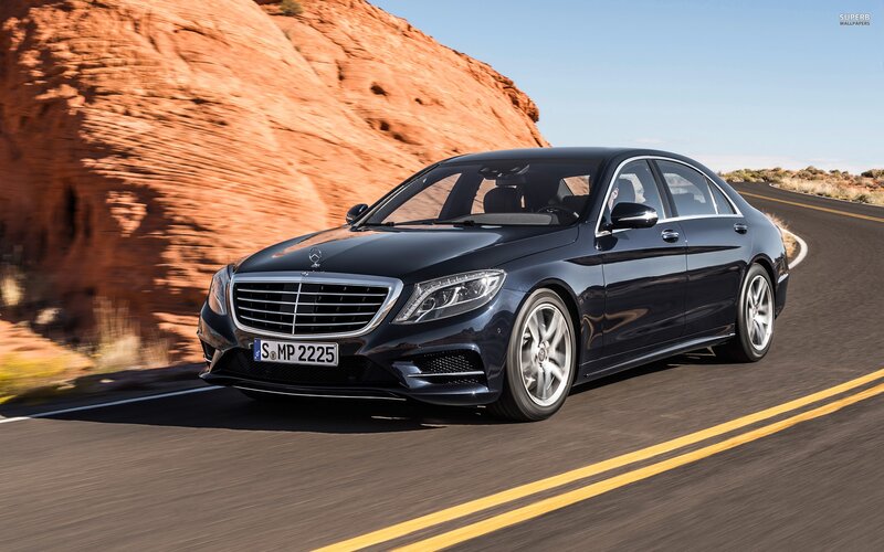 Mercedes-Benz S-Class on desert road