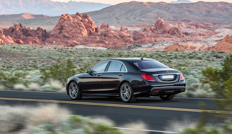 Mercedes-Benz S-Class on desert road