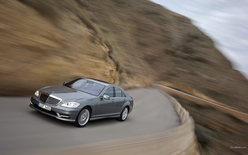 Mercedes-Benz S-Class on winding road